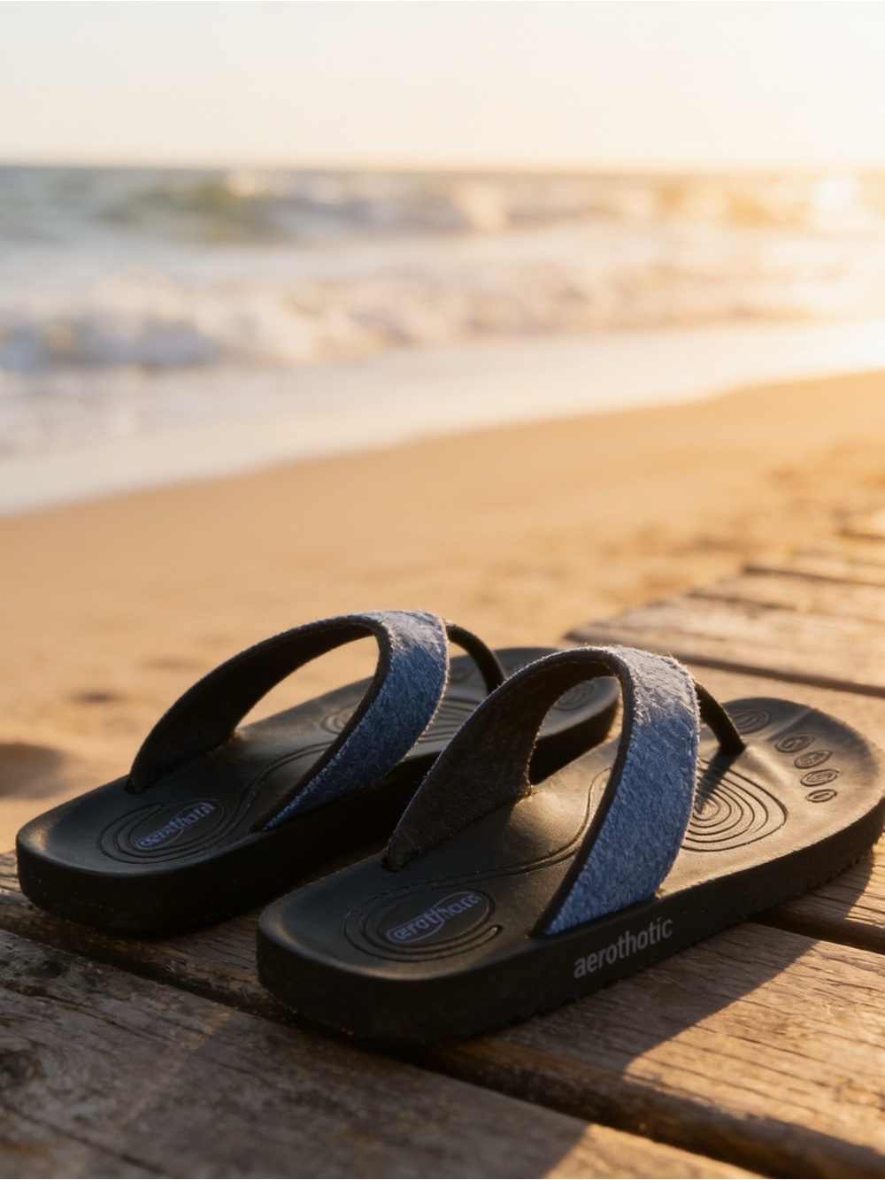 🐟 Aerothotic Women’s Blue Foam Strap Flip Flop Sandals